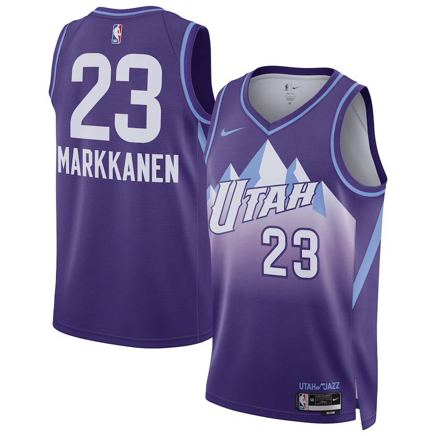 Men Utah Jazz #23 Lauri Markkanen Nike Purple City Edition 2024-25 Swingman Player NBA Jersey->san antonio spurs->NBA Jersey